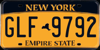 NY license plate GLF9792