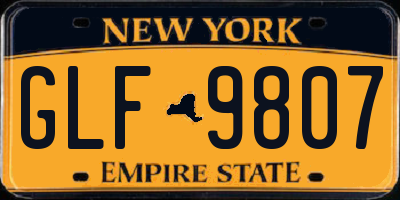 NY license plate GLF9807