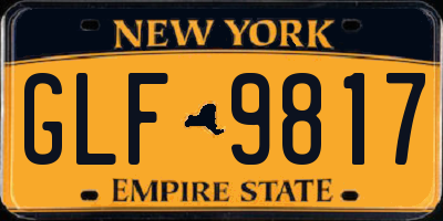 NY license plate GLF9817