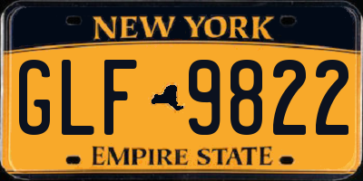 NY license plate GLF9822