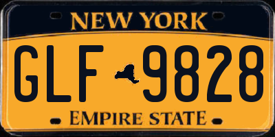 NY license plate GLF9828