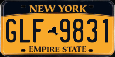 NY license plate GLF9831