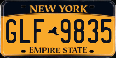 NY license plate GLF9835