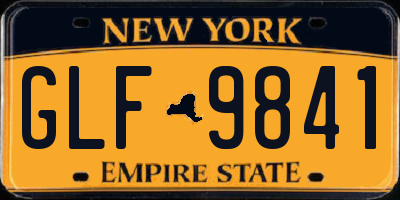 NY license plate GLF9841
