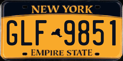 NY license plate GLF9851