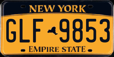 NY license plate GLF9853