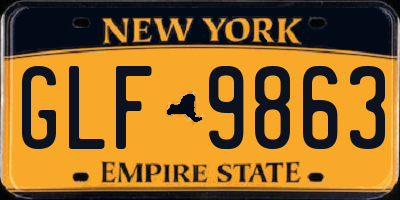 NY license plate GLF9863