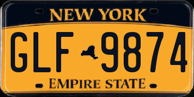 NY license plate GLF9874