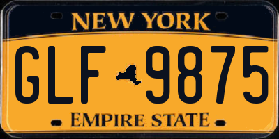 NY license plate GLF9875