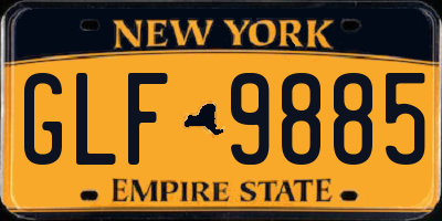 NY license plate GLF9885