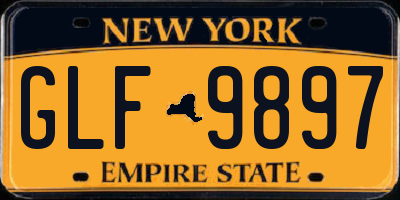 NY license plate GLF9897