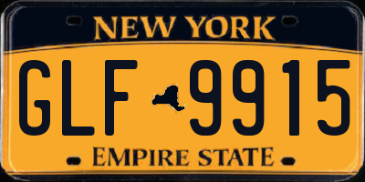 NY license plate GLF9915