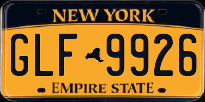 NY license plate GLF9926