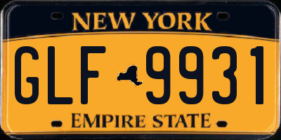 NY license plate GLF9931