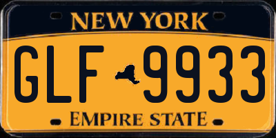 NY license plate GLF9933