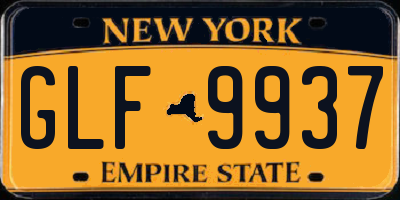 NY license plate GLF9937