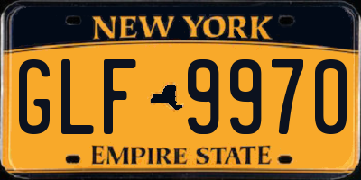 NY license plate GLF9970
