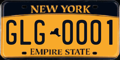 NY license plate GLG0001