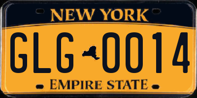 NY license plate GLG0014