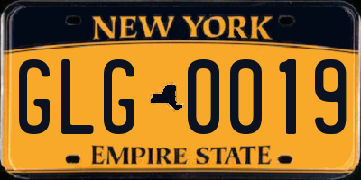 NY license plate GLG0019