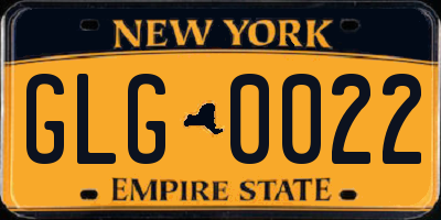 NY license plate GLG0022