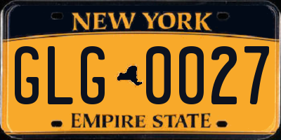 NY license plate GLG0027