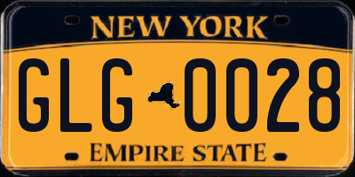 NY license plate GLG0028