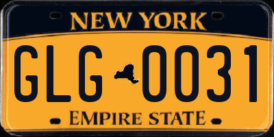 NY license plate GLG0031