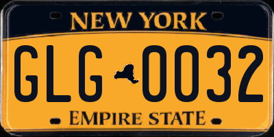 NY license plate GLG0032