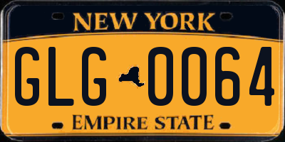 NY license plate GLG0064