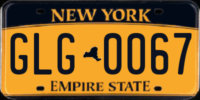 NY license plate GLG0067