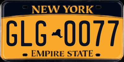 NY license plate GLG0077