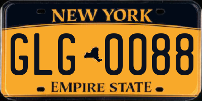 NY license plate GLG0088