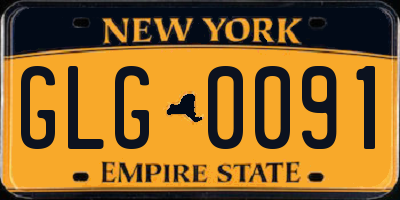 NY license plate GLG0091