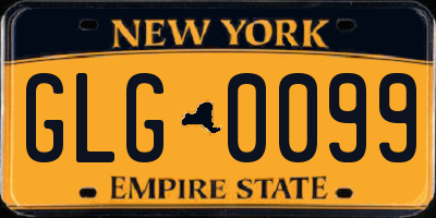 NY license plate GLG0099
