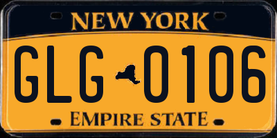 NY license plate GLG0106