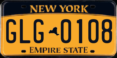 NY license plate GLG0108