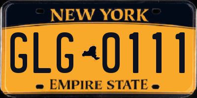 NY license plate GLG0111