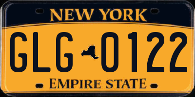 NY license plate GLG0122