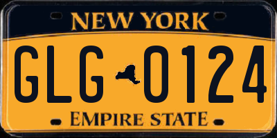 NY license plate GLG0124