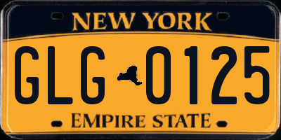 NY license plate GLG0125
