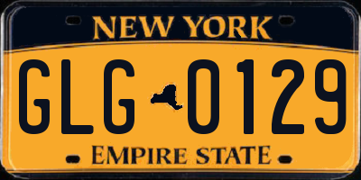 NY license plate GLG0129