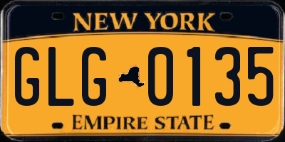 NY license plate GLG0135
