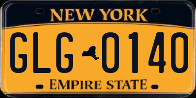 NY license plate GLG0140