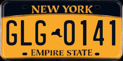NY license plate GLG0141