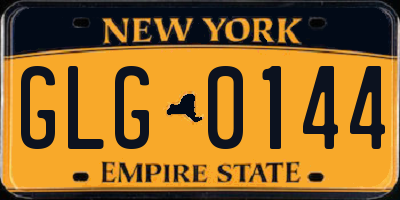 NY license plate GLG0144