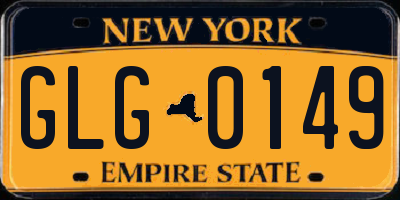 NY license plate GLG0149