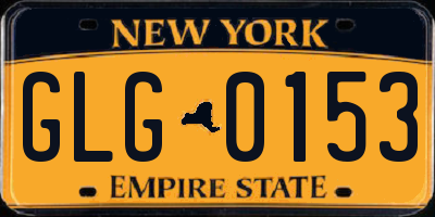 NY license plate GLG0153