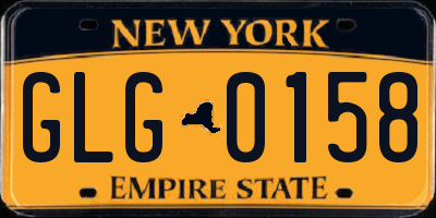NY license plate GLG0158