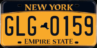 NY license plate GLG0159